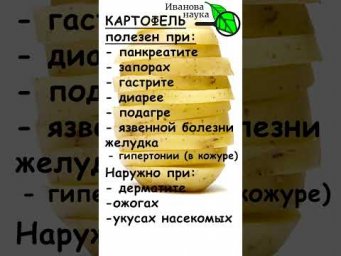 КОМУ ПОЛЕЗЕН КАРТОФЕЛЬ? Ешьте картофель на здоровье! Только не жареный!